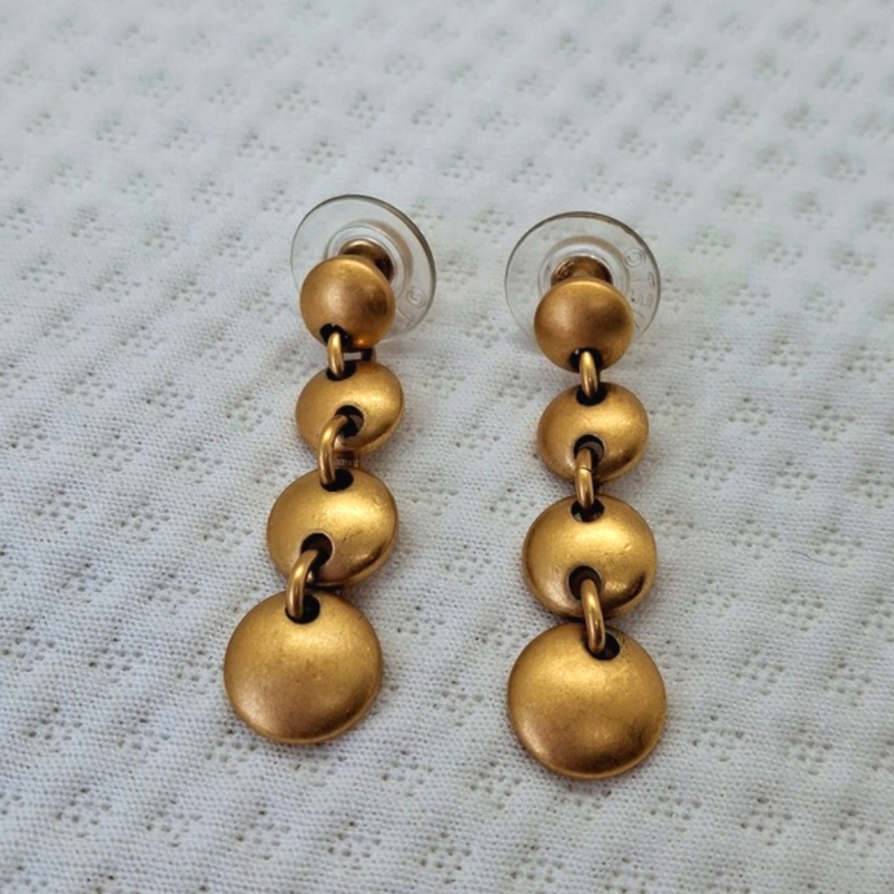 Vintage Monet Gold Dangle Earrings